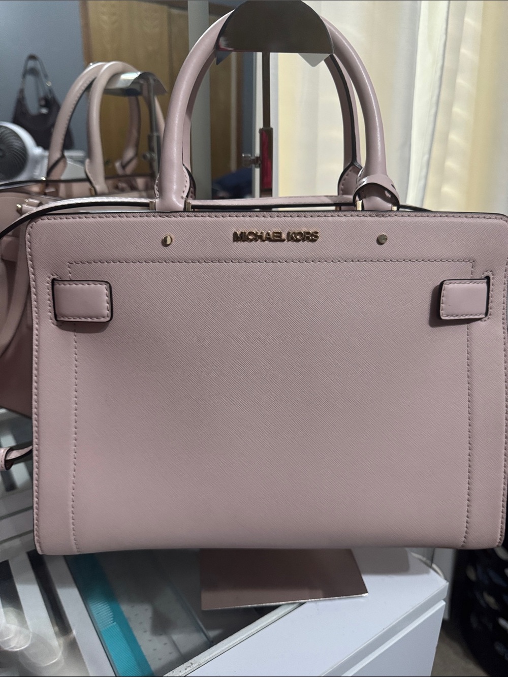 Michael Kors Women's Pink Saffiano Leather Satchel